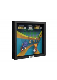 Cadre Diorama Shadow Box Classic Sonic The Hedgehog Par Pixel Frames - Sonic 2 Special Stage 23 x 23